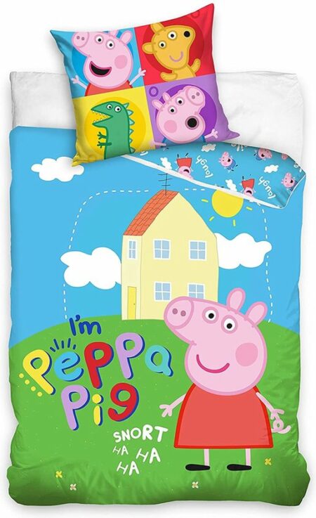 Dekbedovertrek I am Peppa Pig 140 x 200 cm katoen