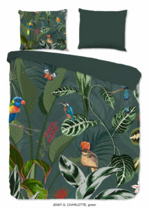 Good Morning Dekbedovertrek "vogels en bladeren" - Groen - (240x200/220 cm) - Katoen