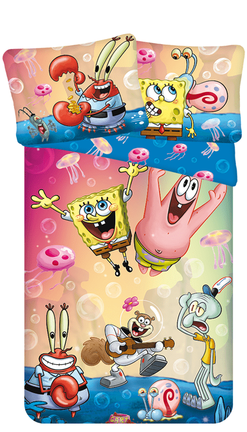 SpongeBob Dekbedovertrek Patrick, Shanley, Plankton, Octo, Gerrit & Mr Crabs 140 x 200 cm