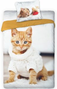 Animal Pictures Bettbezug Kätzchen – Einzelbett – 140 x 200 cm – Weiß