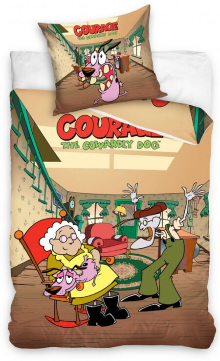Cartoon Network dekbedovertrek  courage the cowardly dog 140 x 200 cm - 70 x 90 cm - Katoen