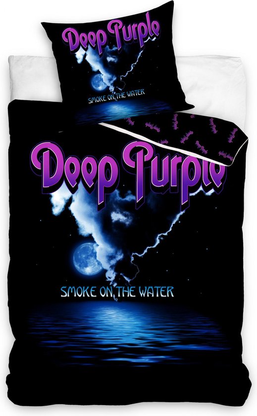 Deep Purple Dekbedovertrek - 140 x 200 cm Smoke on the Water - Katoen - 70 x 90 cm