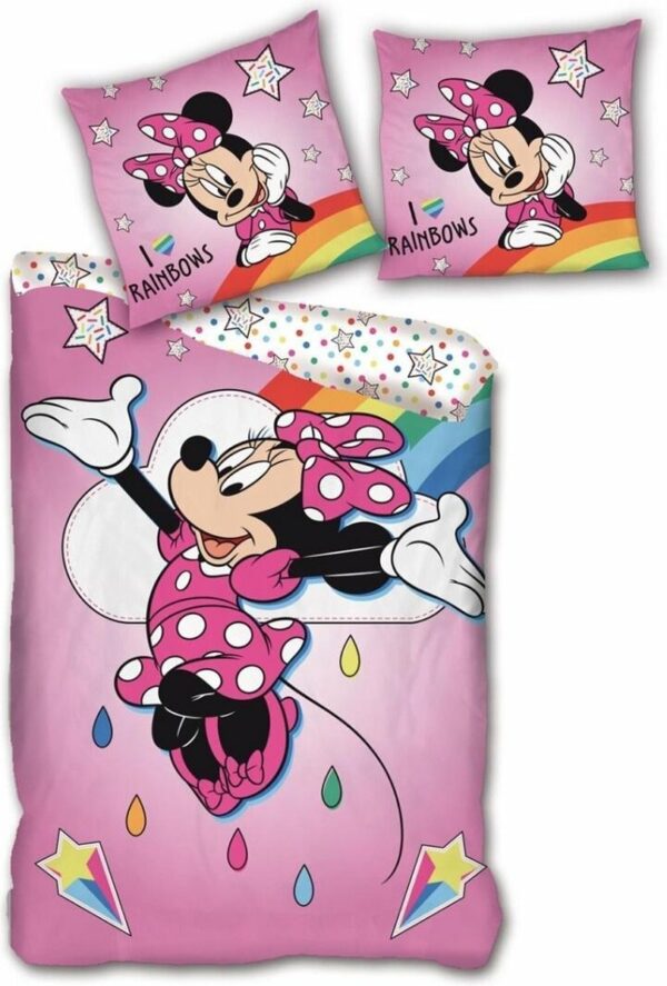 Disney Minnie Mouse Dekbedovertrek Rainbows- 140 x 200 cm - Polyester