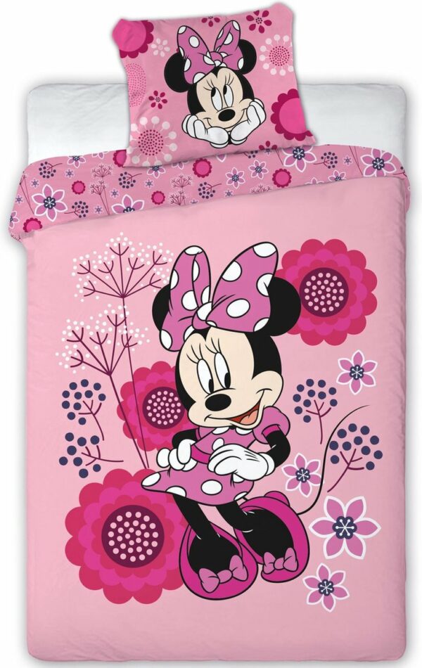 Disney Minnie Mouse Dekbedovertrek flowers - 140 x 200 cm - Polyester