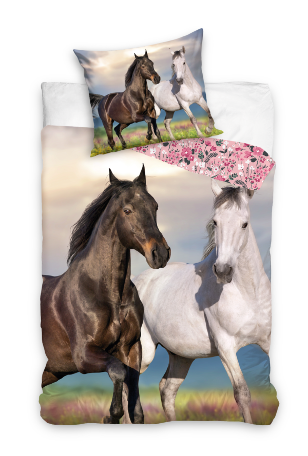 Dreamee Duvet cover Horses 140 x 200 cm 70 x 90 cm - Cotton