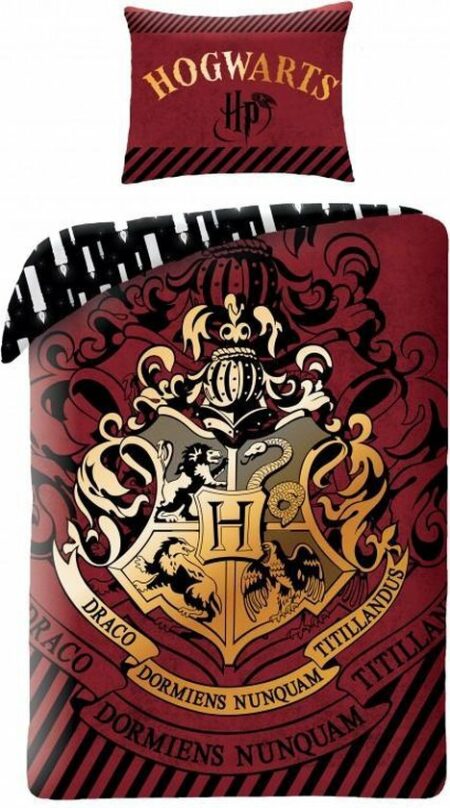 Harry Potter dekbedovertrek rood - 140 x 200 cm - 70 x 90 cm - katoen