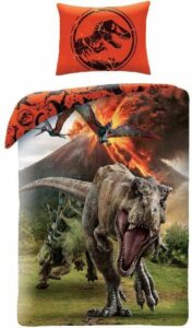 Jurassic World Dekbedovertrek T-Rex Volcano Dinosaurus  140 x 200 cm  - Katoen - 70 x 90 cm