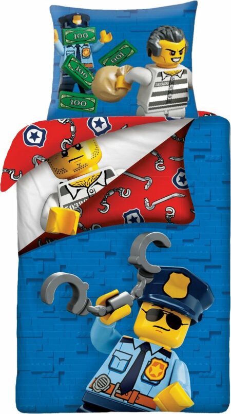 Lego Dekbedovertrek Politie 140 x 200 cm  - Katoen - 70 x 90 cm