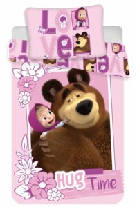 Masha et l'ours housse de couette bébé Love - 100 x 135 cm - Coton