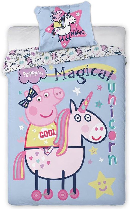 Peppa Pig dekbedovertrek Magical Unicorn 140 x 200 cm - 70 x 90 cm