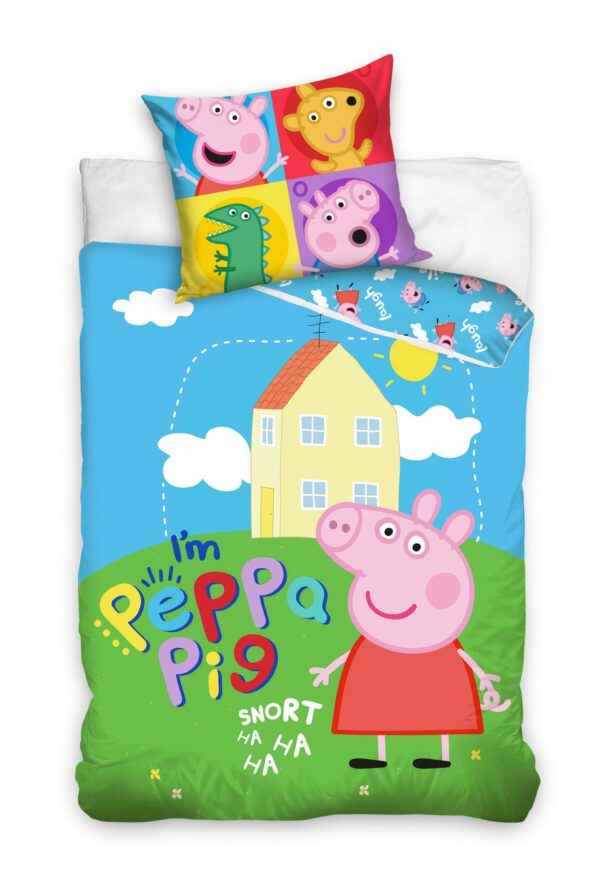Peppa Pig dekbedovertrek snort 140 x 200 cm - 70 x 90 cm