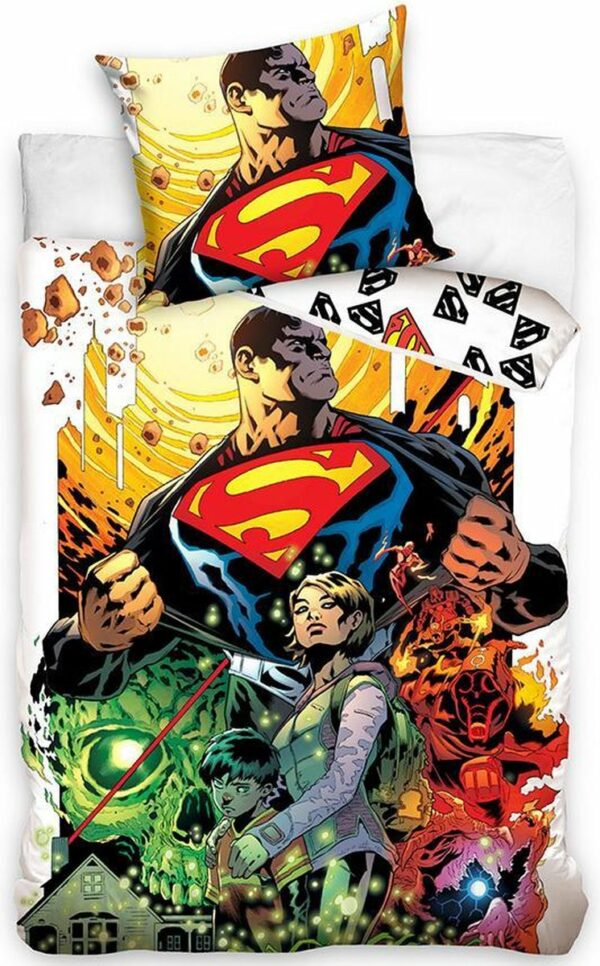Superman Dekbedovertrek Comic Hero 140 x 200 cm - 70 x 90 cm - katoen