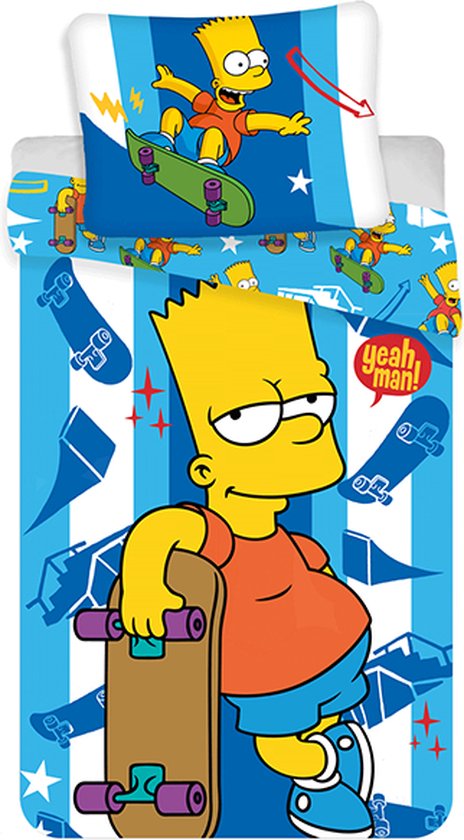 The Simpsons Dekbedovertrek Bart Skater - 140 x 200 cm - Katoen