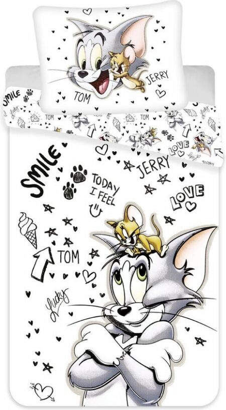 Tom & Jerry Dekbedovertrek Smile- 140 x 200 cm + 70 x 90 cm - Katoen
