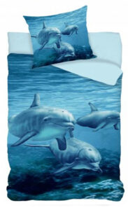 Dolfijnen dekbedovertrek 140 x 200 cm - 60 x 63 cm - Katoen