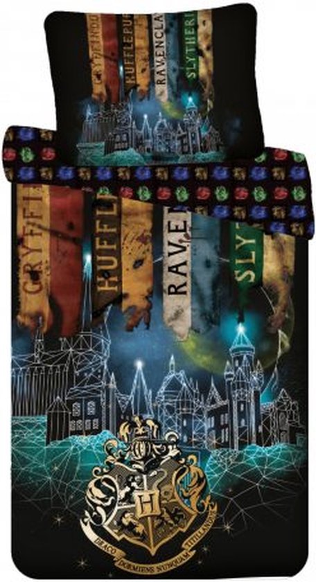 Harry Potter dekbedovertrek Hogwarts dark - 140 x 200 cm