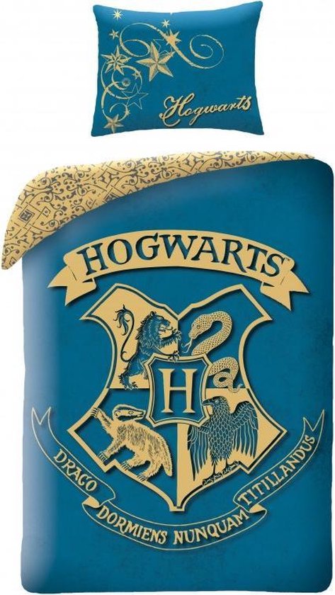 Harry Potter dekbedovertrek blauw - 140 x 200 cm - 70 x 90 cm - katoen