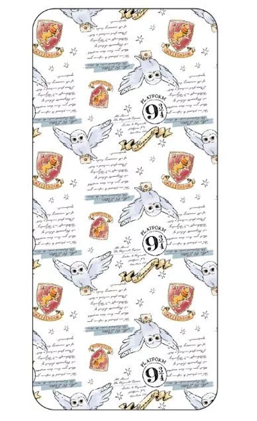 Harry potter Hoeslaken Hedwig eenpersoons 90 x 200 cm - Wit