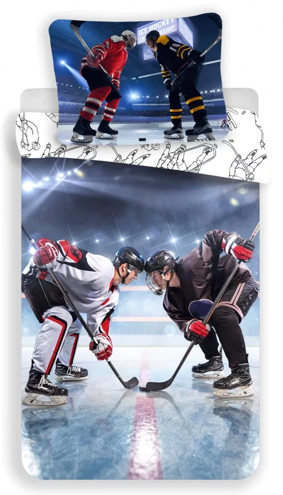 Dreamee Dekbedovertrek IJshockey 140 x 200 cm - 60 x 63 cm