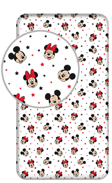 Disney Mickey en Minnie Mouse Hoeslaken Eenpersoons - 90 x 200 cm - Multi