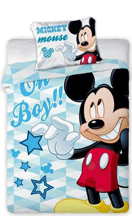 Disney Mickey Mouse dekbedovertrek Oh boy 100 x 135 cm blauw