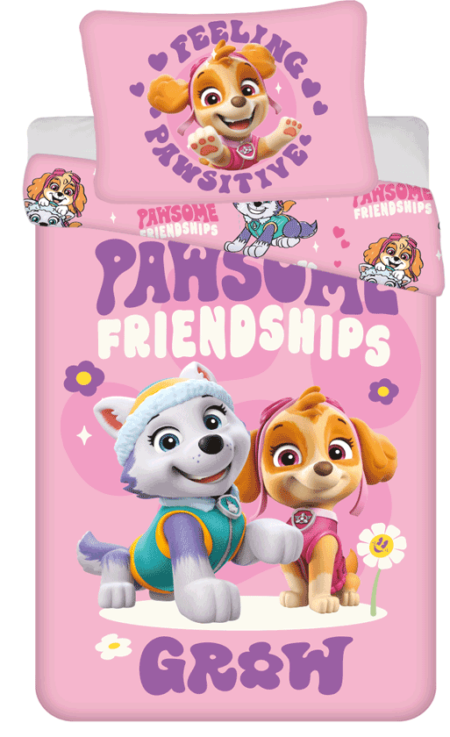 Paw Patrol dekbedovertrek Pawsome friendship grow 140 x 200 cm - 70 x 90 cm - polyester pre order