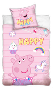 Peppa Pig Dekbedovertrek Happy 140 x 200 cm roze