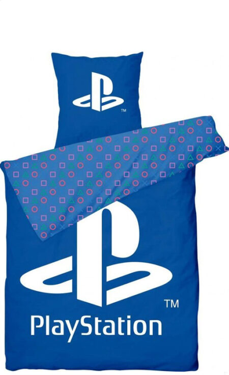 Playstation Dekbedovertrek logo 140 x 200 cm Blauw