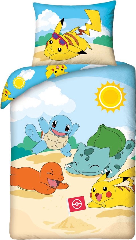 Pokemon Dekbedovertrek Beach day 140 x 200 cm (70 x 90 cm) pre order