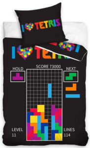 Tetris dekbedovertrek zwart 140 x 200 cm - 70 x 90 cm