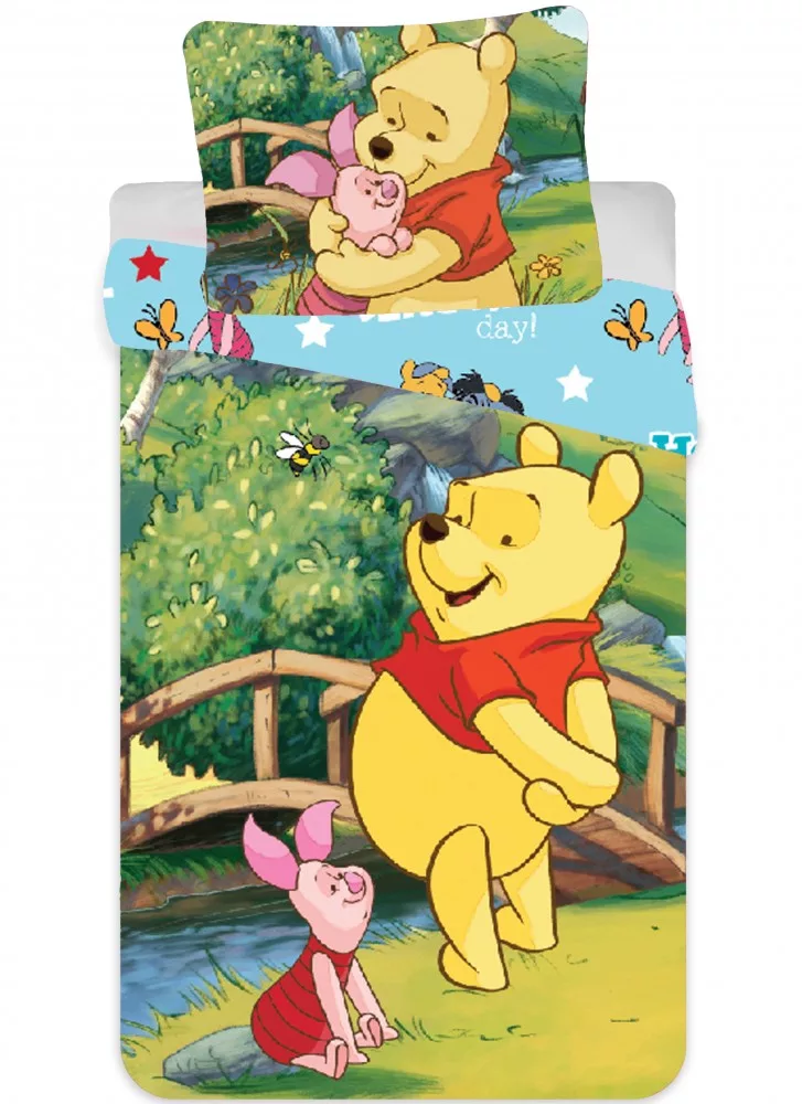 Winnie the pooh peuterdekbedovertrek poohbeer en knorretje 90 x 140 cm - Katoen