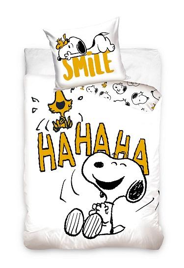 Snoopy dekbedovertrek hahaha 140 x 200 cm - 60 x 70 cm wit