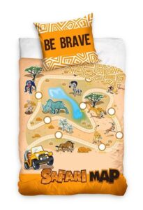 Bettbezug Safari-Karte 140 x 200 cm Baumwolle