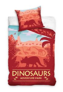 Dinosaurus Dekbedovertrek Rood 140 x 200 cm 70 x 90 cm - Katoen