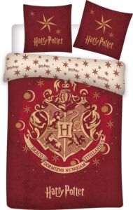 Harry Potter Dekbedovertrek zweinstein- 140 x 200 cm rood