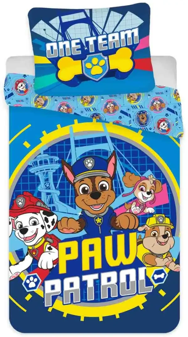 PAW Patrol dreumesdekbedovertrek - 100 x 140 cm - Katoen (blauw)