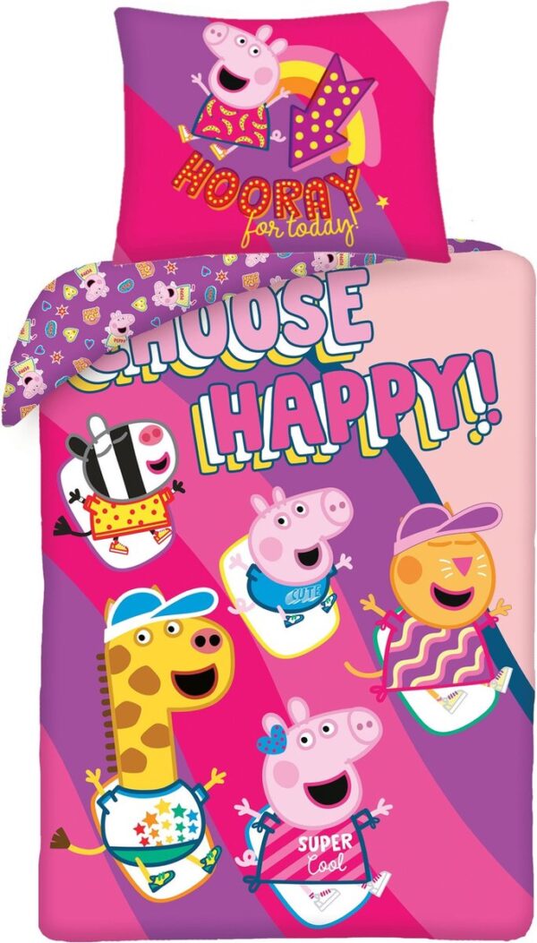 Peppa Pig Dekbedovertrek Choose Happy 140 x 200 cm katoen