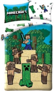 Minecraft Dekbedovertrek Fight- 140 x 200 cm - Katoen