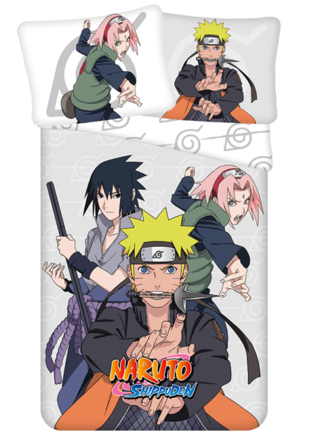 Naruto Dekbedovertrek grijs 140 x 200 cm Katoen 70 x 90 cm pre order