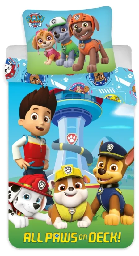 Paw Patrol peuterdekbedovertrek All Paws on Deck 100 x 135 cm Katoen