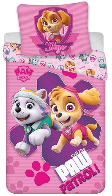 Paw Patrol dekbedovertrek  Skye en Everest roze 140 x 200 cm - 65 x 65 cm