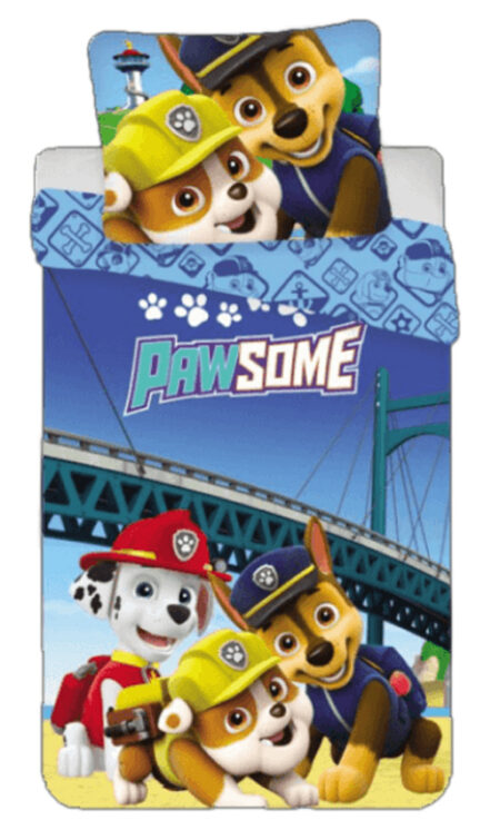 Paw Patrol dreumesdekbedovertrek PAwsome 100 x 140 cm Katoen