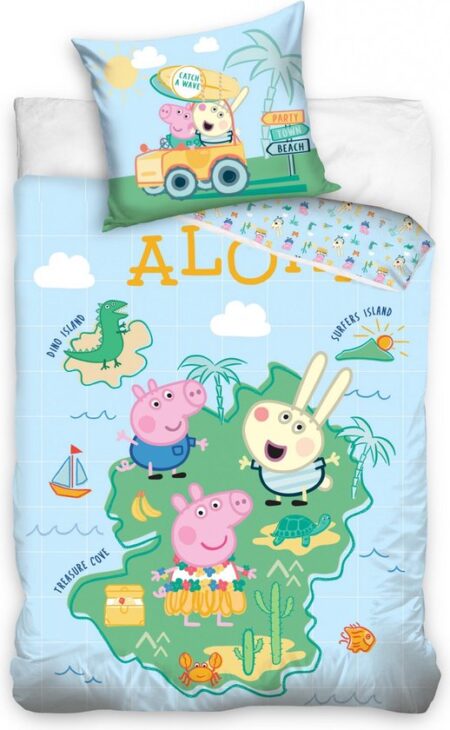 Peppa Pig Dekbedovertrek Aloha 140 x 200 cm  70 x 90 cm katoen