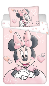 Disney Minnie Mouse peuterdekbedovertrek Hearts  - 100 x 135 cm - Katoen - roze pre order