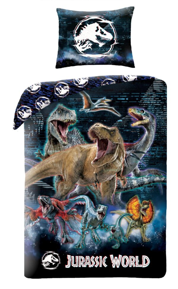 Jurassic World Dekbedovertrek Dino's 140 x 200 cm  - polyester- 70 x 90 cm