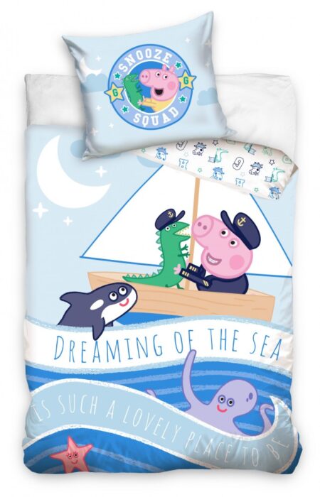 Peppa Pig Dekbedovertrek Dreaming of the Sea 100 x 135 Cm Katoen