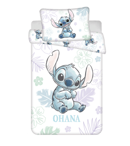 Lilo and Stitch Peuterdekbedovertrek Ohana White - 100 x 135 cm - Katoen -pre-order