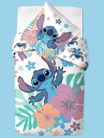 Lilo en Stitch dekbedovertrek Aloha Flowers 140 x 200 cm - 60 x 70cm - katoen