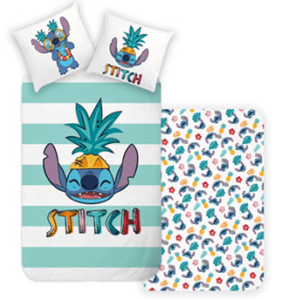 Lilo en Stitch dekbedovertrek Groene Stripes 140 x 200 cm - 70 x 90cm - katoen