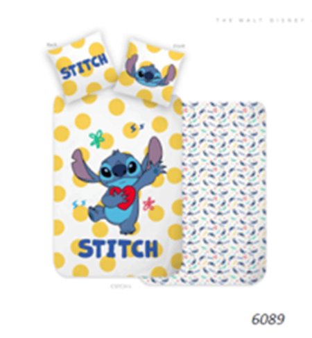 Lilo en Stitch dekbedovertrek Gele Dots 140 x 200 cm - 60 x 70cm - katoen